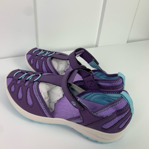 NWT Merrell Kids Girls Water Shoes Fisherman Sandal Purple Closed Toe Size 3 5 - Picture 3 of 10